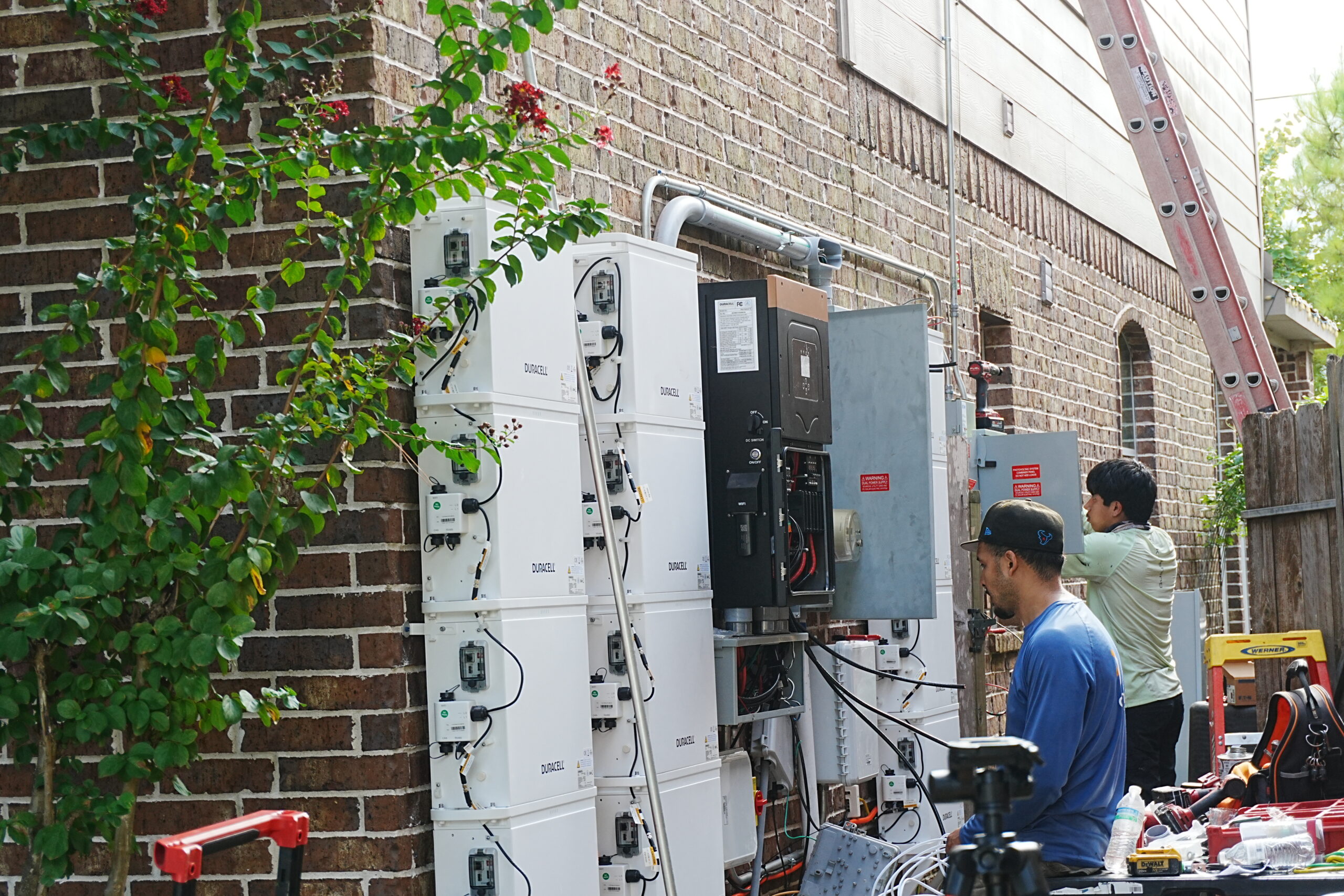 Upgraded electrical panel with battery system nearby