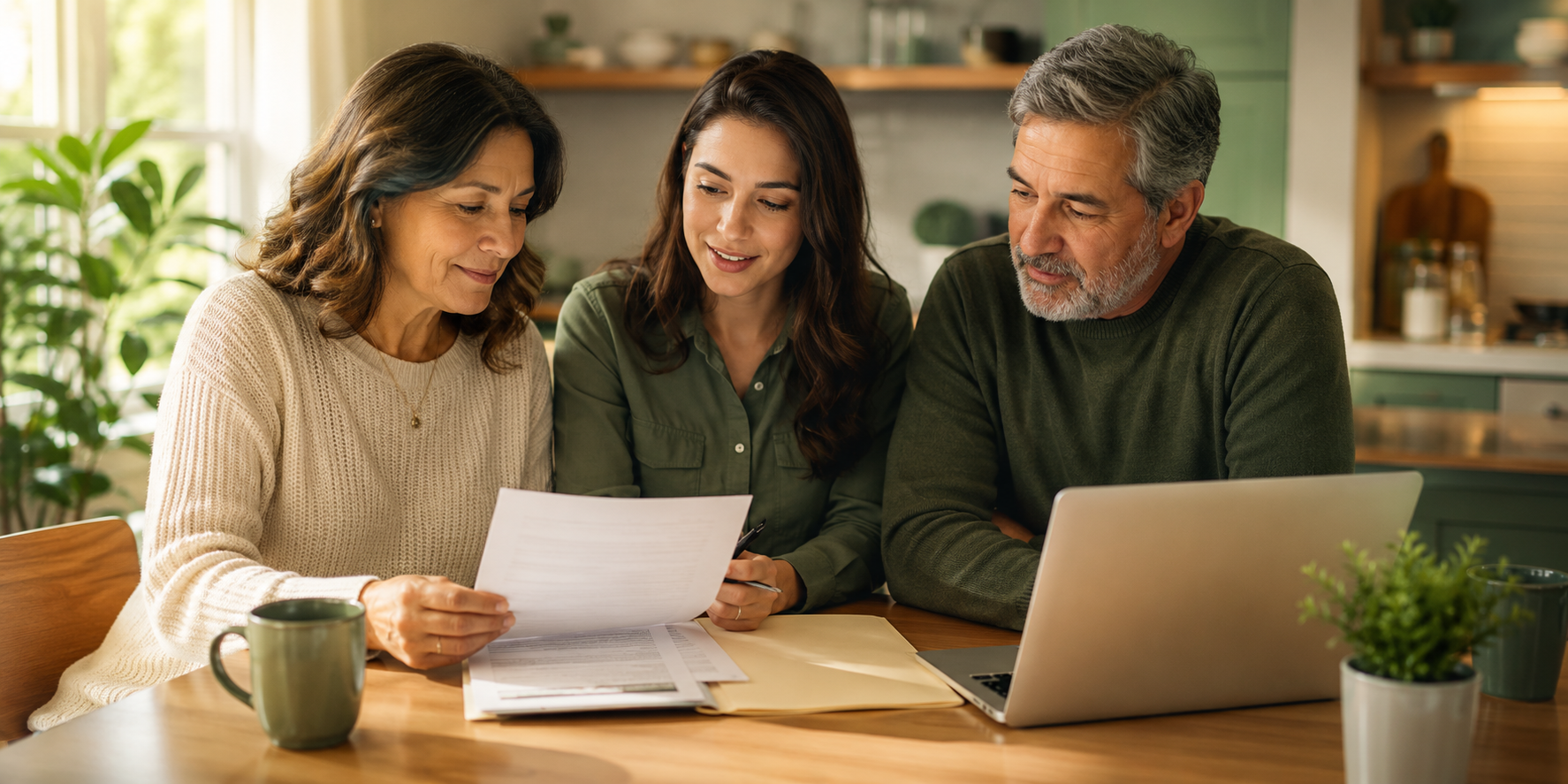 Family reviewing home backup power options together